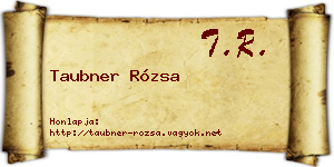 Taubner Rózsa névjegykártya